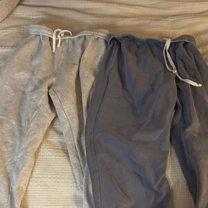 Brandy Melville women's white and Blue Sweatpants